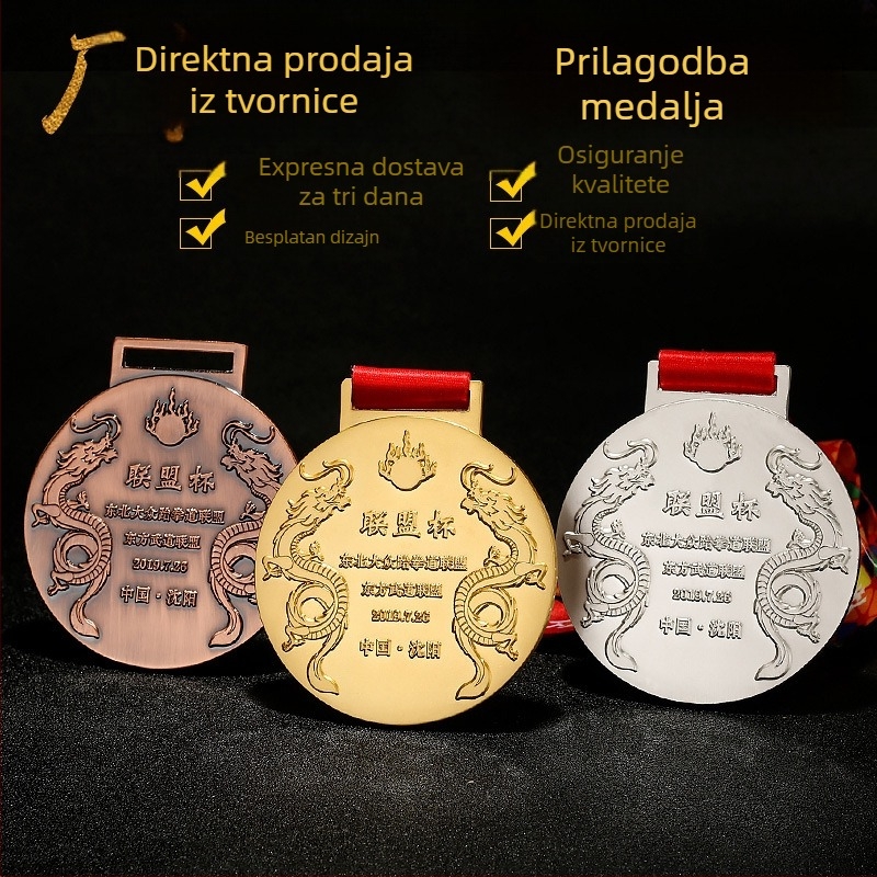 Prilagođene medalje za korporativne i školske maratone: zlatne, srebrne i brončane nagrade, medalje natječaja dizajna