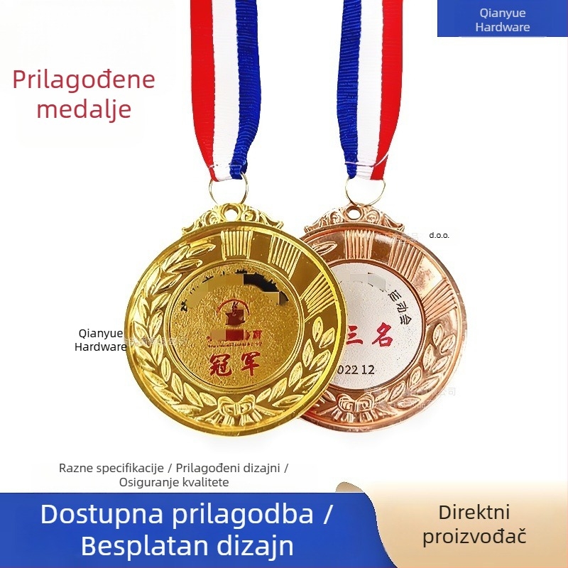 Prilagođene metalne medalje za školske sportske događaje – spomen plaket za maraton i biciklizam, zlatne, srebrne i brončane medalje
