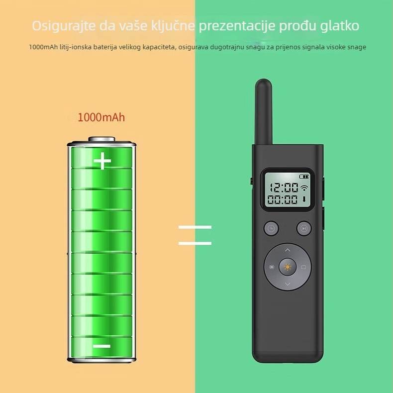 Visoko učinkovit zeleni laserski pokazivač za prezentacije s daljinskim upravljačem, PPT prebacivanje stranica, bežični pokazivač, domet do 300 m
