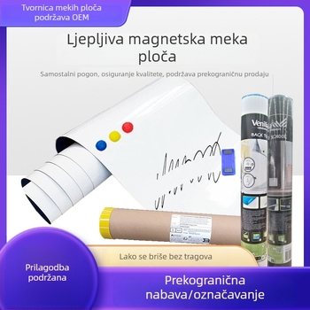 Magnetska meka bijela ploča za zid – samoljepljiva ploča za ured, nastavu i dom; dječje crtanje; lako brisanje; debela magnetska ploča