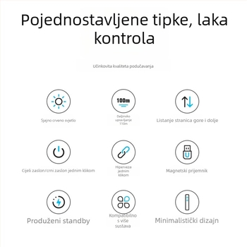 Novi punjivi višenamjenski pokazivač s laserskim pokazivačem za PPT i multimedijalnu nastavu, 2-u-1 pero za prebacivanje stranica za poslovne sastanke