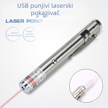 Laserska LED svjetiljka i laserska olovka s crvenim svjetlom, infracrveni snop, USB punjenje