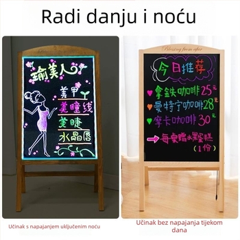 LED ploča za pisanje, mala ploča, fluorescentski reklamni prikaz, cijene i ručno napisano meni za štand na noćnom tržištu