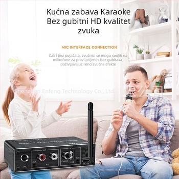 USB mikrofon, pojačalo zvuka i konverter zvučnika s daljinskim upravljačem i Bluetooth 5.3 prijemnikom