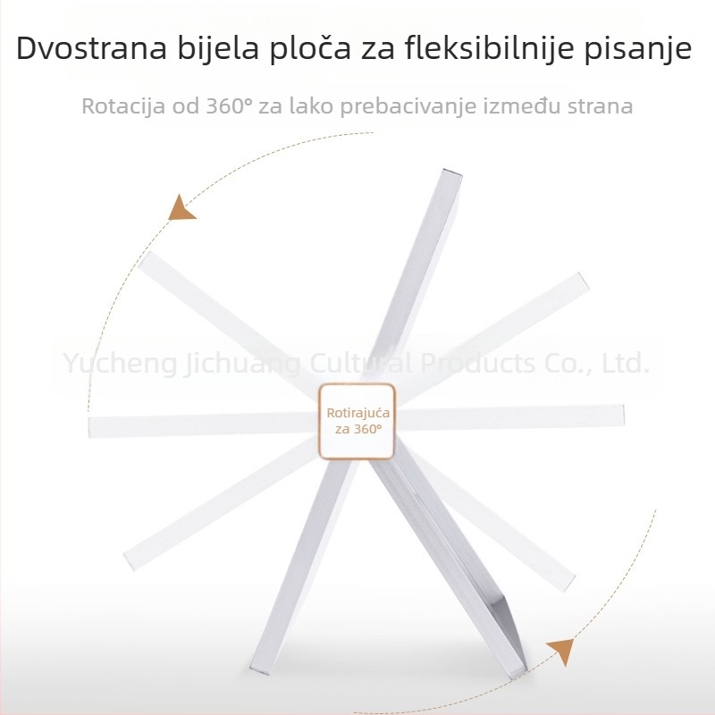 Rotirajuća dvostrano magnetska prijenosna ploča za pisanje s aluminijskim okvirom, sklopiva za djecu