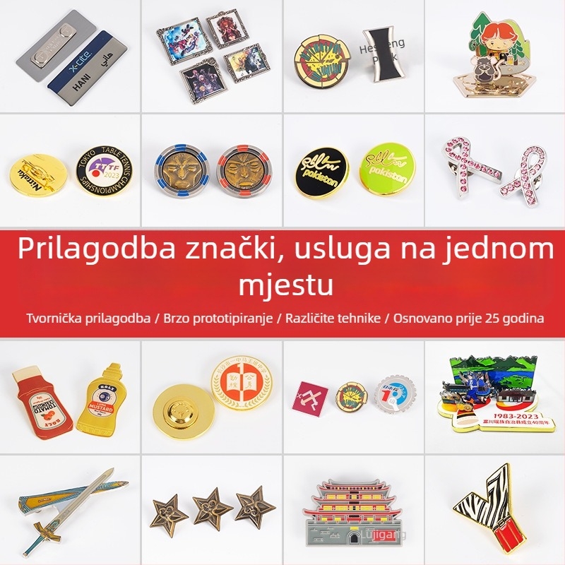 Prilagođena magnetna značka od cinkovog legura za identifikacijsku karticu zaposlenika