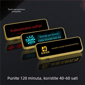 LED osvijetljena značka vozača, prilagodljiva plastična značka s iglom ili leptir kopčom