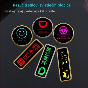 LED osvijetljena značka vozača, prilagodljiva plastična značka s iglom ili leptir kopčom