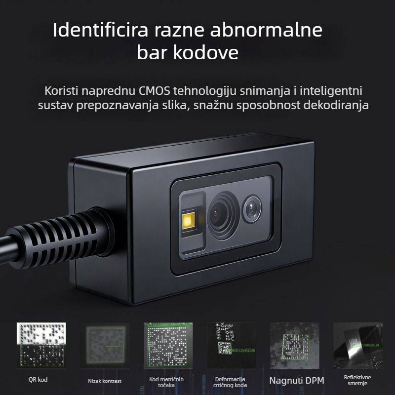 Industrijski skener za čitanje barekodova i QR kodova s integriranim fiksnim modulom za DPM skeniranje