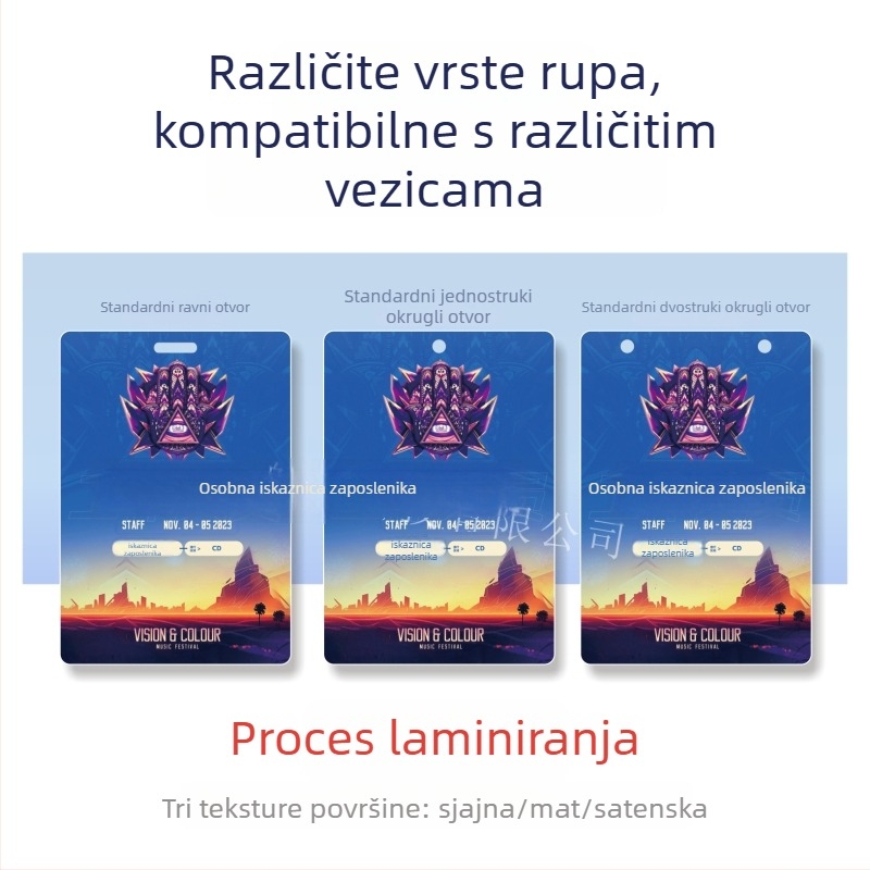 PVC iskaznica s portretom, prolaz za sudionike, iskaznica predstavnika i gostujuća iskaznica