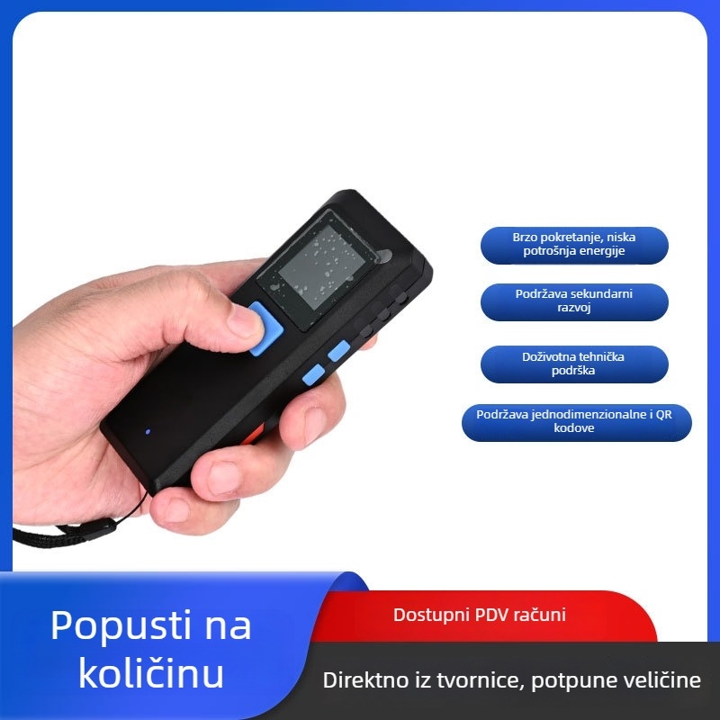 Junyuan Chuangyi bežični skener za bar kodove 1D/2D QR s Bluetooth 2.4G i zaslonom – prenosni ručni skener