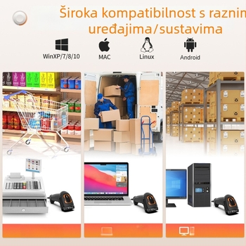 1D CCD ručni skener za čitanje bar kodova s crvenim svjetlom