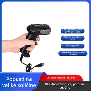 USB kabelski skener za bar kodove 1D/2D QR, ručni, za logistiku i maloprodaju