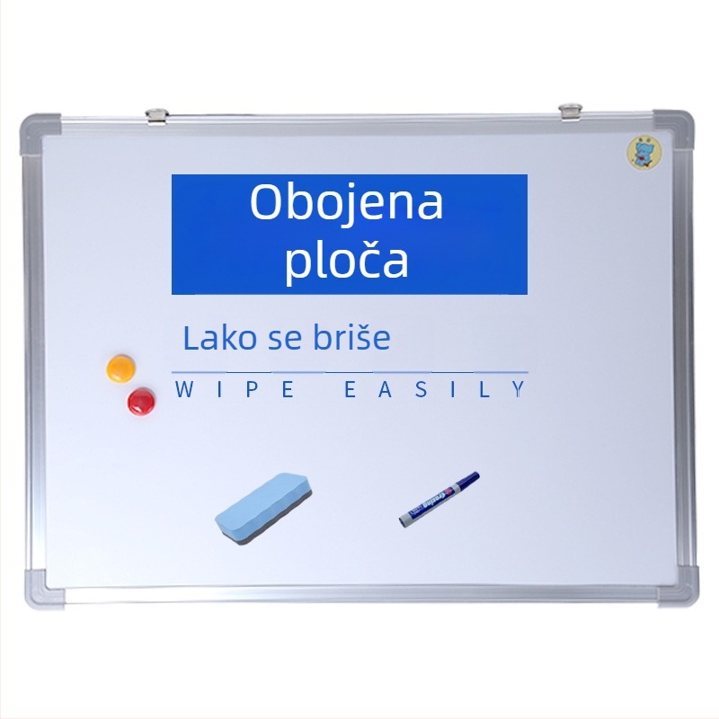 Blue Elephant dvostrana magnetska bijela ploča za pisanje za ured i nastavu, zidna, 35×50 cm, aluminijski okvir