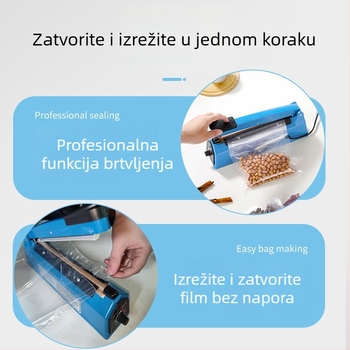 Ručni plastični zaptivač za zatvaranje vrećica, širina zaptivača 2 mm, kućna upotreba; pogodno za pakiranje mooncake i čajnih vrećica.