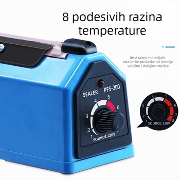 Ručni plastični zaptivač za zatvaranje vrećica, širina zaptivača 2 mm, kućna upotreba; pogodno za pakiranje mooncake i čajnih vrećica.