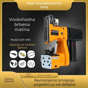 Rui Gong 890 Električna mašina za zatvaranje vrećica – ručna, visoke brzine, za pletene vrećice, širina zavarivanja 7–10 mm
