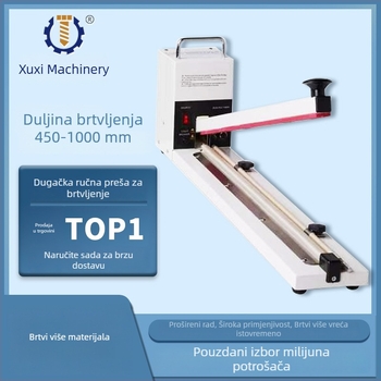 Xuxi ručni stroj za pakiranje s dugom ručicom, visokoučinkovito brtvljenje kraft papira i plastične folije, ručni stroj za brtvljenje i rezanje