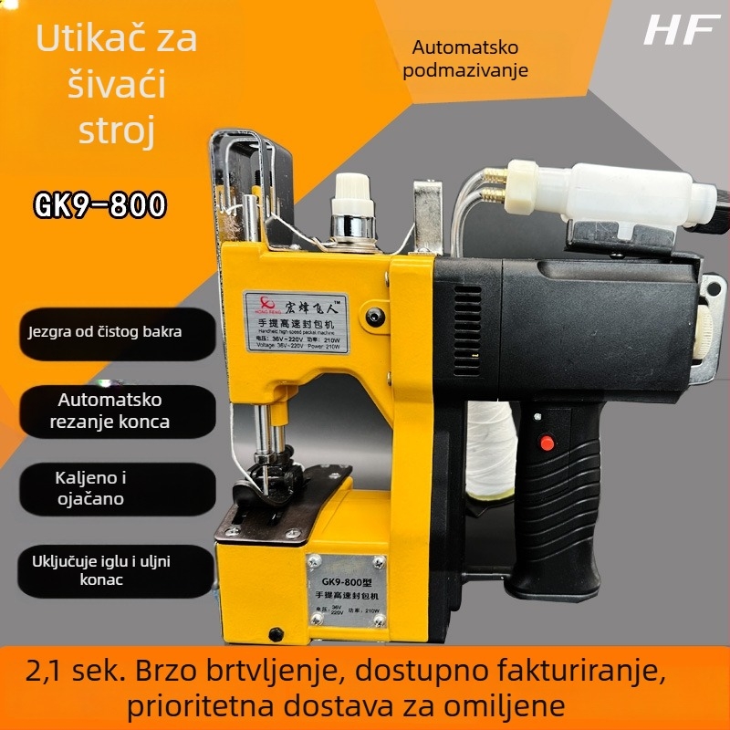 GK9-800 Prijenosni automatski stroj za brtvljenje vrećica i pakiranje za tkanice — brtvljenje, šivanje i baliranje