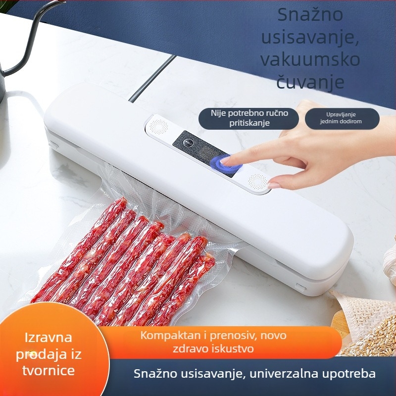 Kućna automatska vakuumska zapremina za kuhinju, kompaktna, dvostruka namjena, snažno usisavanje za očuvanje suhih i vlažnih namirnica