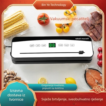 Bijela potpuno automatska vakuumska mašina za pakiranje hrane s digitalnim zaslonom, tip D, za kućnu upotrebu