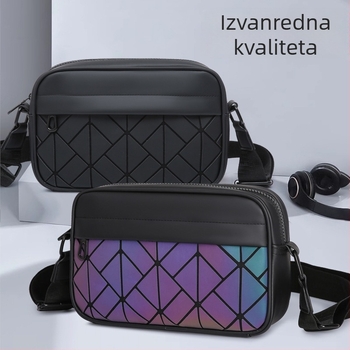 Torba preko ramena s uzorkom rombom, torbica za šminku i za telefon, izdržljiva i prijenosna za putovanja