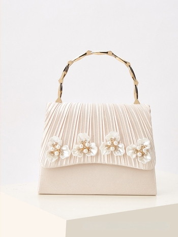 Ženska plisirana večernja torbica, Chanel stil, oblikovana kao kovertna torbica