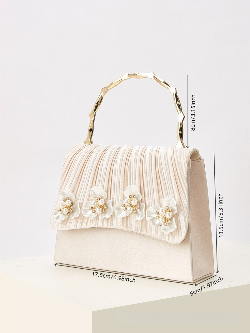 Ženska plisirana večernja torbica, Chanel stil, oblikovana kao kovertna torbica