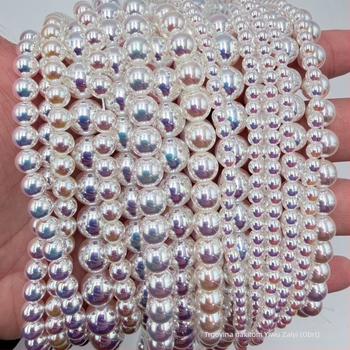 Ran Yi Jewelry Australske bijele Aurora perle visokog sjaja, imitacije Swarovski, 8 mm okrugle perle za DIY nakit