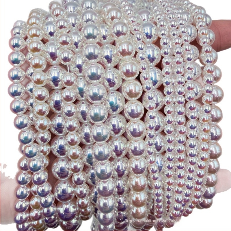 Ran Yi Jewelry Australske bijele Aurora perle visokog sjaja, imitacije Swarovski, 8 mm okrugle perle za DIY nakit