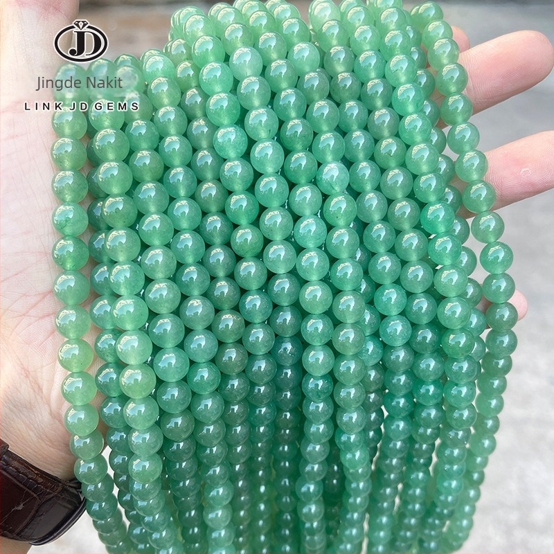 Jingde Nakit Zelene aventurin chalcedon okrugle perle za DIY narukvicu – slobodne perle, komponente za narukvicu, poluproizvodi