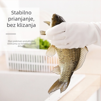 PVC rukavice za pranje posuđa, kućna upotreba, bijele, tanke, vodootporne, protuklizne, otporne na habanje