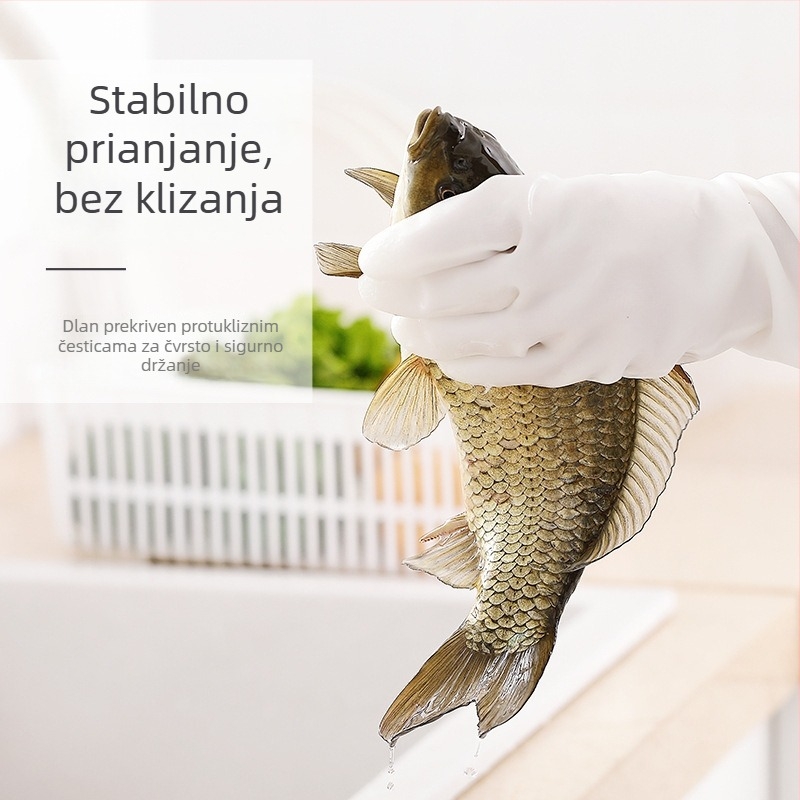 PVC rukavice za pranje posuđa, kućna upotreba, bijele, tanke, vodootporne, protuklizne, otporne na habanje