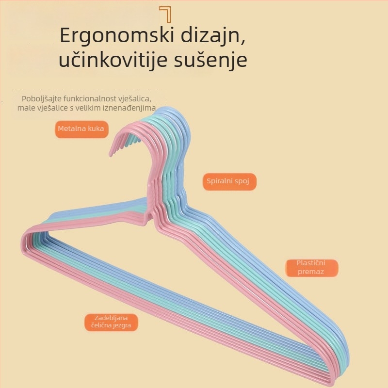 Duga metalna vješalica za odjeću, ekstra debela i snažna, bez šavova dizajn za odrasle