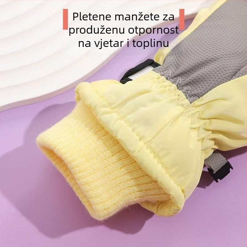 Dječje rukavice za skijanje zimi, vodootporne i tople, s pet prstiju, za aktivnosti na otvorenom na snijegu i vožnju bicikla