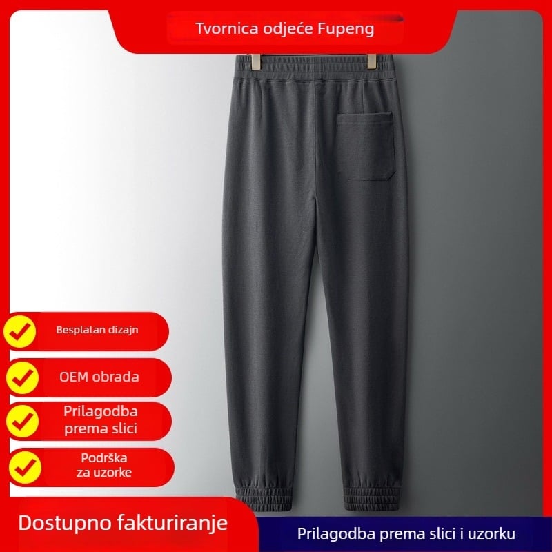 Muške zimske trenirke s flis podlogom, ravni kroj, ležernog stila