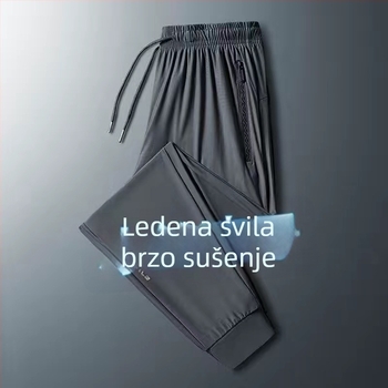 Muške ljetne lagane casual hlače, prozračne i brzo sušeće Ice Silk, duge