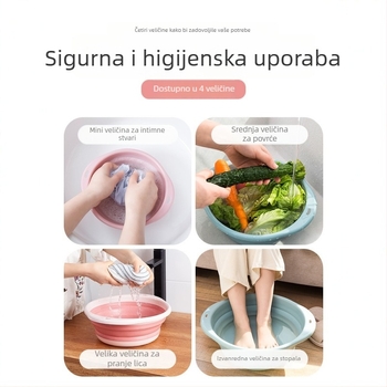 Sklopiva velika posuda za pranje — prijenosna za putovanja i dom, višenamjenska posuda za pranje lica, rublje i povrća