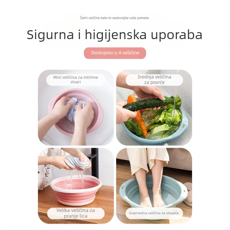 Sklopiva velika posuda za pranje — prijenosna za putovanja i dom, višenamjenska posuda za pranje lica, rublje i povrća