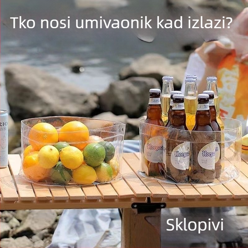 Kućni prijenosni debeli sklopivi bazen za vodu, prozirna okrugla posuda za pranje, višenamjenska posuda za skladištenje vode