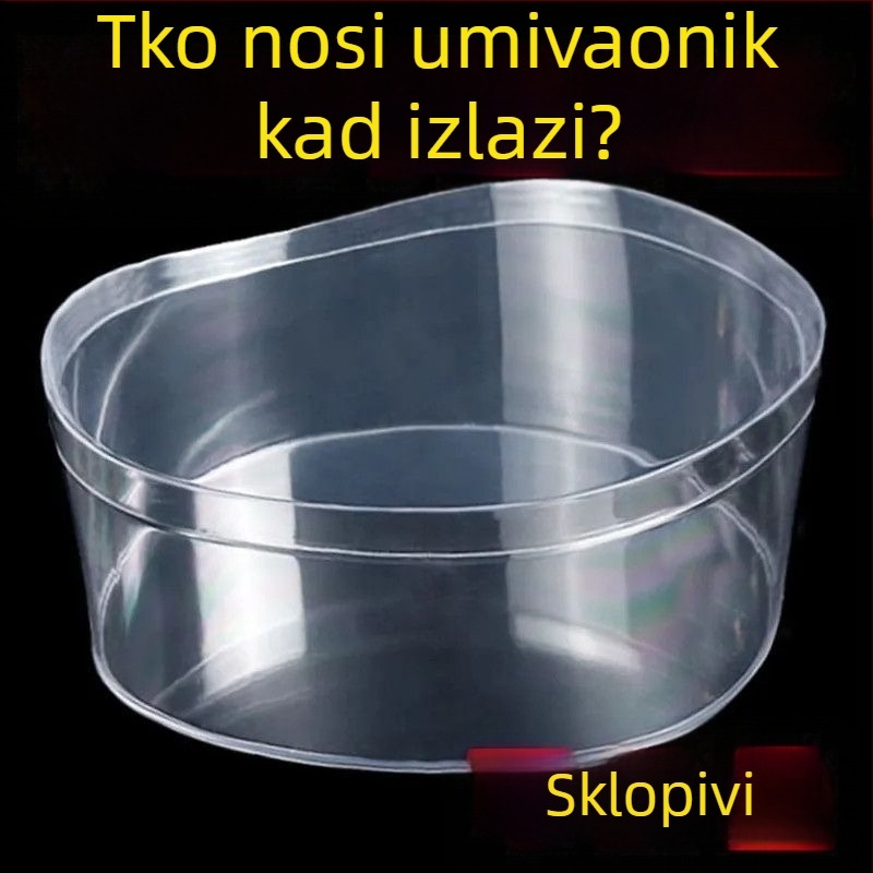 Kućni prijenosni debeli sklopivi bazen za vodu, prozirna okrugla posuda za pranje, višenamjenska posuda za skladištenje vode