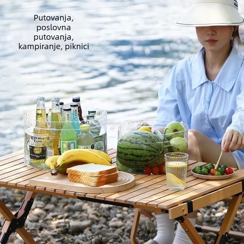 Kućni prijenosni debeli sklopivi bazen za vodu, prozirna okrugla posuda za pranje, višenamjenska posuda za skladištenje vode