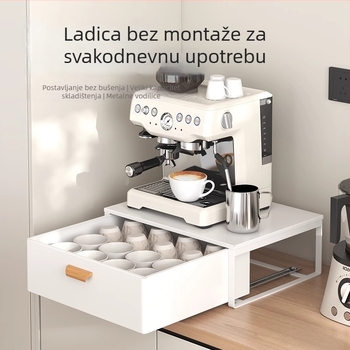 Jijia Stalak za pohranu za aparat za kavu — Moderan kuhinjski stolni organizator za šalice, čajne vrećice i kapsule