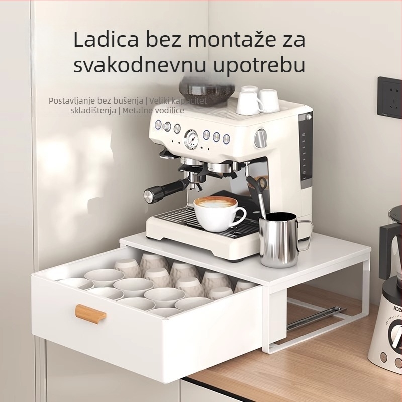 Jijia Stalak za pohranu za aparat za kavu — Moderan kuhinjski stolni organizator za šalice, čajne vrećice i kapsule