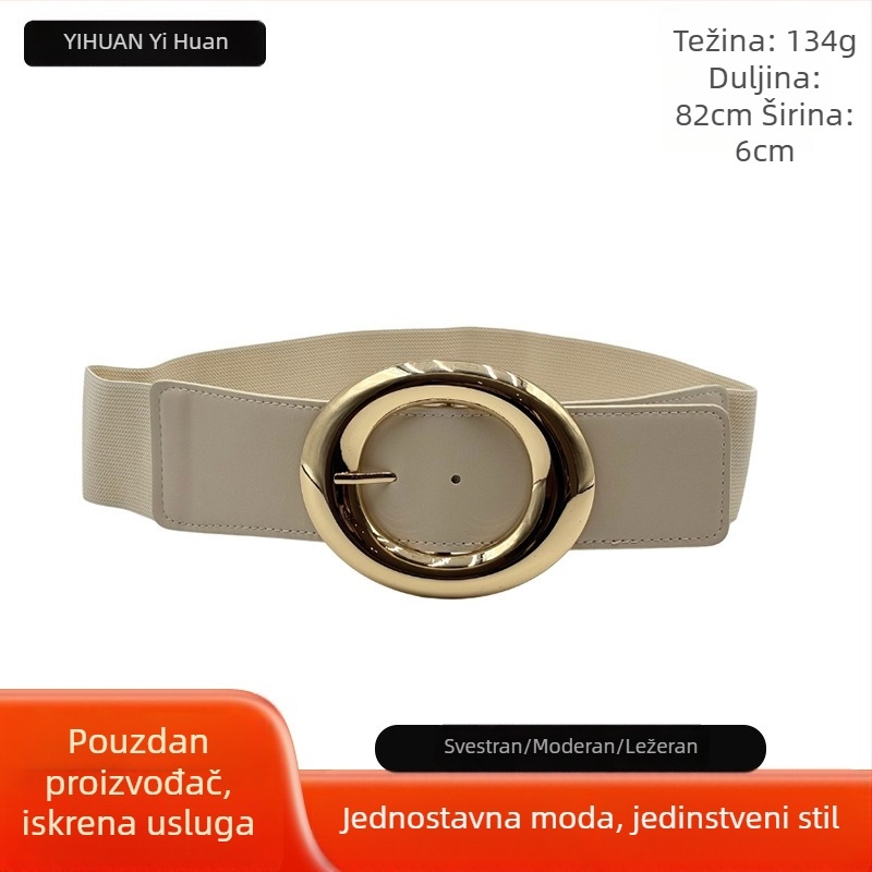Ženski široki pojas, korejskog stila, casual i svestran, pojas za učenice, okrugla kopča, kombinira se s trapericama