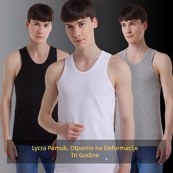 Muški ljetni tank top s 95% pamuka i Lycra, elastičan, bez rukava