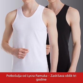 Muški ljetni tank top s 95% pamuka i Lycra, elastičan, bez rukava