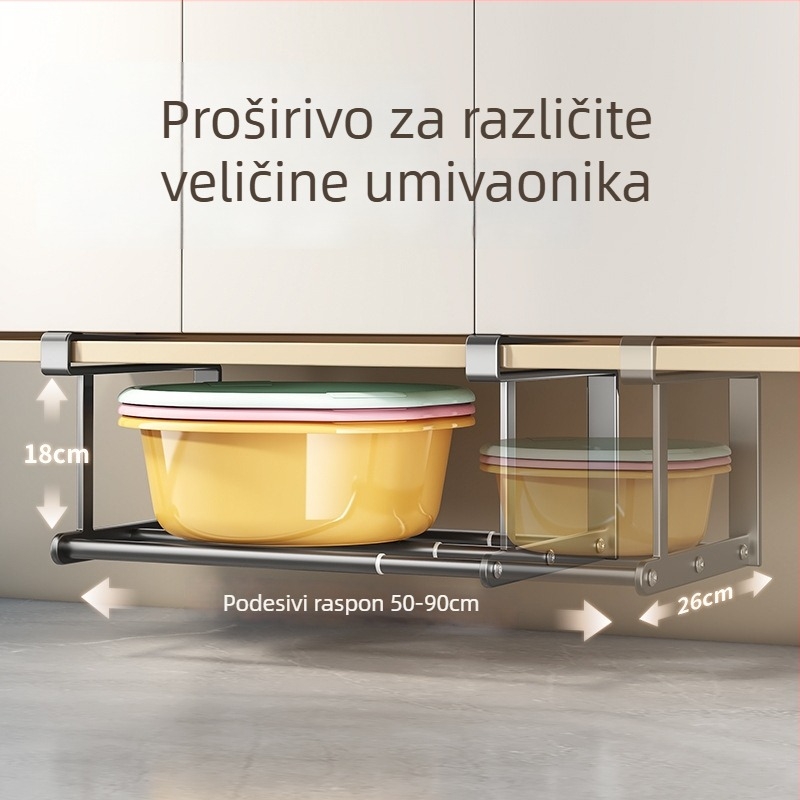 Izvlačni organizator ispod ormarića sa visećim košaricama – kupaonica i obuća