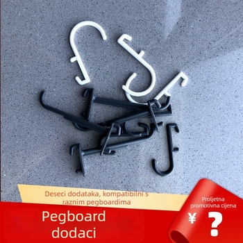 Set dodataka za pegboard (perforirana ploča) — DIY klipse za police, bez bušenja, kuhinjski zidni organizator