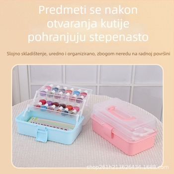 Višefunkcionalna sklopiva plastična kutija za pohranu, prijenosni organizator za umjetničke potrepštine i alate za manikuru